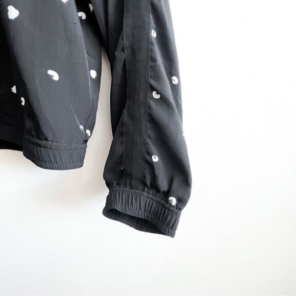 Kensie Light Satin Bomber Jacket Black Lined Stand-Up Collar Zipper Women's M - Picture 2 of 9